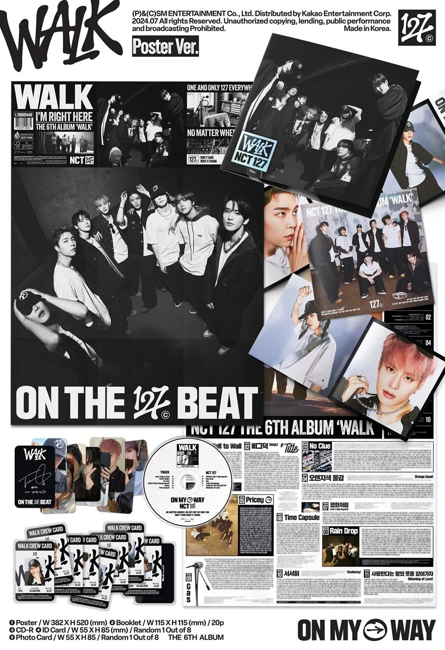 Official preorder NCT 127 - 6th Full Album [WALK] (Poster Version